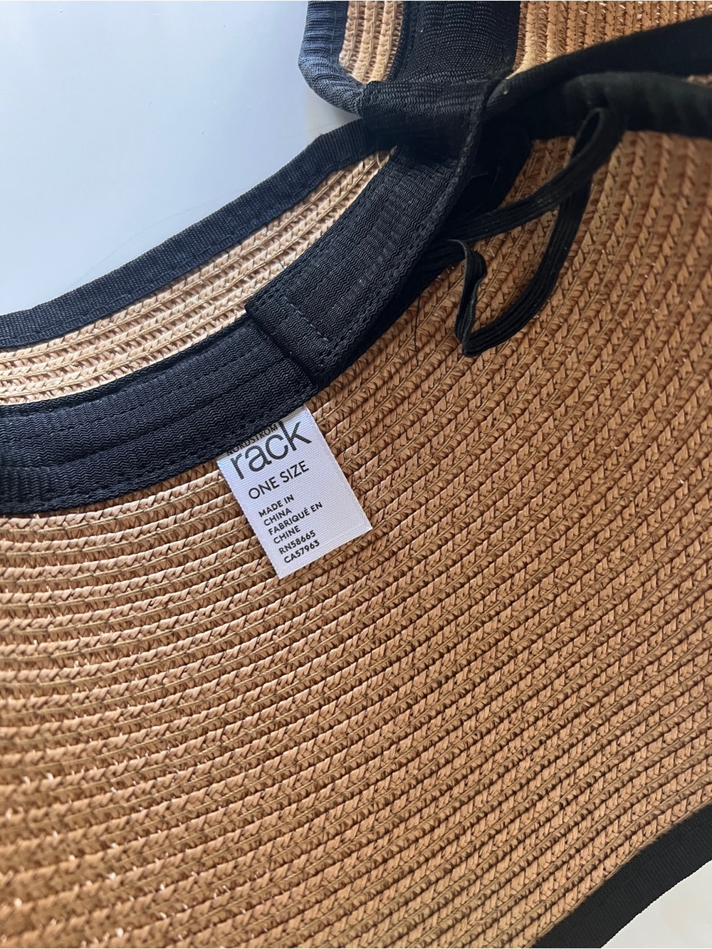 Packable Straw Visor with Black Trim - Picture 5 of 6